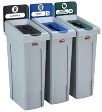 Slim Jim Recycling Station Bundle 3 Stream - Landfill / Paper / Mixed Recycling