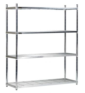 4 Medium Stainless Steel Wire Shelves, Stainless Steel Storage Bookcase